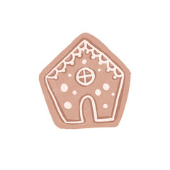 gingerbread cookie house shape on a png transparent background digital planner sticker