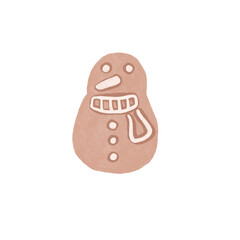 gingerbread cookie snowman shape on a png transparent background digital planner sticker