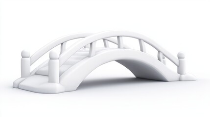 3D White Bridge Arch with Minimalist Simple Design