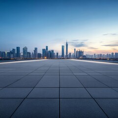Fototapeta premium Technology Innovation Center construction, evening, panoramic view
