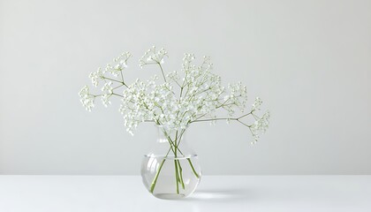 Elegant white flowers gracefully bloom in a clear glass vase