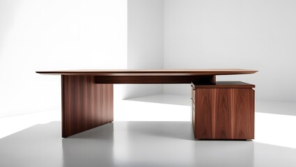 wooden table on white background