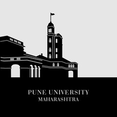 Naklejka premium BUILDING OF PUNE UNIVERSITY, MAHARASHTRA 