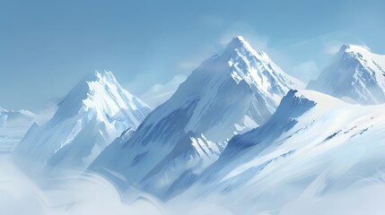 Obraz premium Majestic Snowcapped Mountains Under a Clear Blue Sky