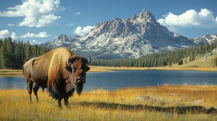  American Bison Yellowstone National Park Wyoming.