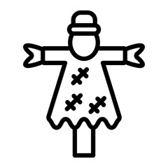 Scarecrow Vector Line Icon Design