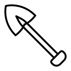 Shovel Vector Line Icon Design