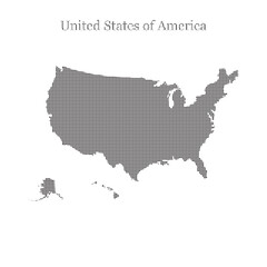 USA Map, vector map isolated on United states map. Vector Dotted USA Map