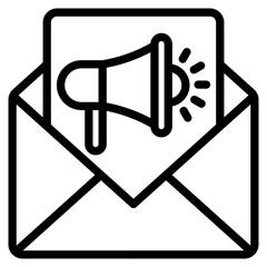 mail marketing icon outline vector