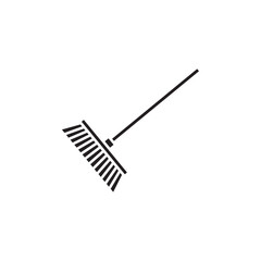 Broom icon Vector flat thin line illustration