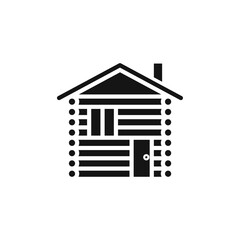 Cabin icon Vector flat thin line illustration