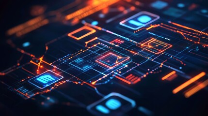 Abstract Digital Network Data Flow   Cybersecurity Technology