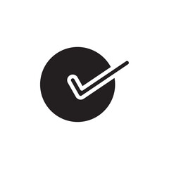 Check mark icon Vector flat thin line illustration