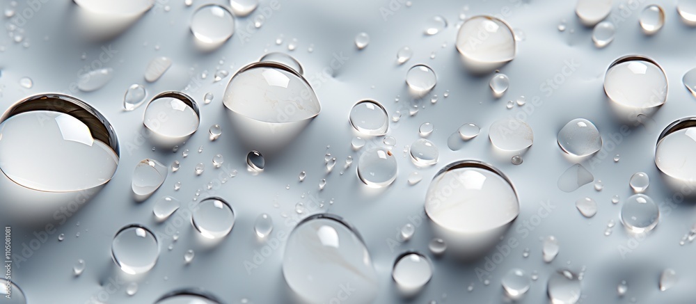 Poster Close-Up of Raindrops on Smooth Surface with Soft Focus Effect