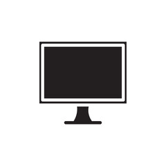 Computer screen icon Vector flat thin line illustration