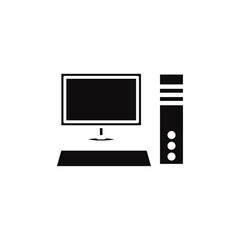 Desktop icon Vector flat thin line illustration