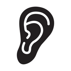 Ear icon Vector flat thin line illustration