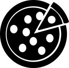 Black Pizza Slice Icon, eat, meet, meal, cook, shape, black, braid