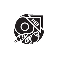 Food icon Vector flat thin line illustration