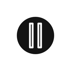 Pause icon Vector flat thin line illustration