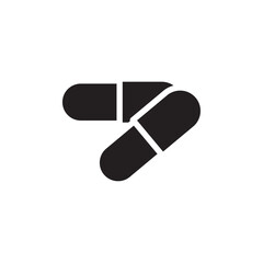 Pill icon Vector flat thin line illustration