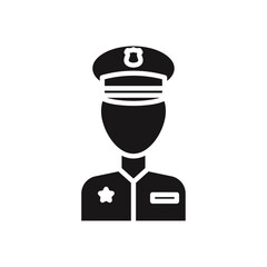 Police icon Vector flat thin line illustration