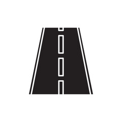 Road icon Vector flat thin line illustration