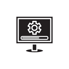 System update icon Vector flat thin line illustration