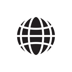 Website globe icon Vector flat thin line illustration