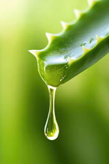 Fototapeta premium water drop on aloe vera