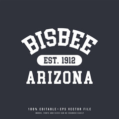 Bisbee text effect vector. Bisbee typography design vector.	