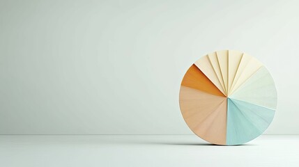 Vibrant pie chart illustrating readability metrics, soft gray backdrop, 3D design element.