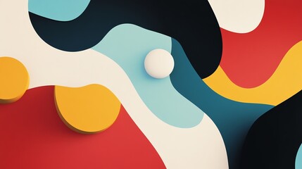 Abstract colorful background with wavy shapes.