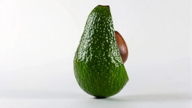 fresh avocado lowly rotates 360 degrees
