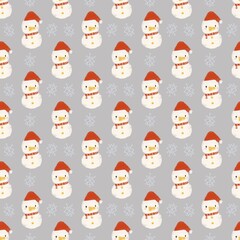 seamless christmas pattern with snowman