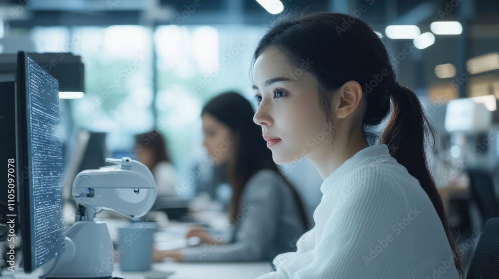 Aufkleber office workers are using ai to help with their daily work.