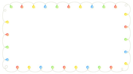 カラフルなクリスマスライトのイラスト背景