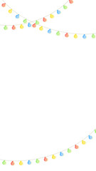 カラフルな電球のガーランドイラスト背景