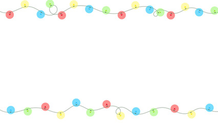 カラフルなクリスマスライトのイラスト背景