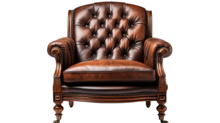 A stunning antique oakwood chair that brings rustic elegance and charm to your home or office, isolated on transparent background.