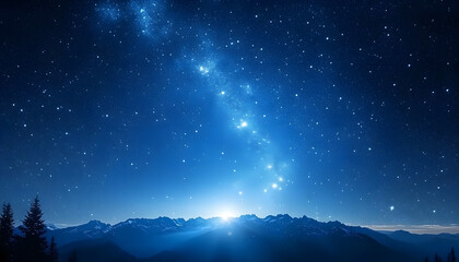 Blue night starry sky space background for screensaver