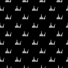 Putty knife icon isolated seamless pattern on black background