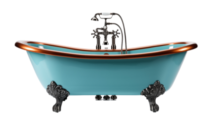 A luxurious bathtub to enhance your bathroom, combining modern design with a touch of relaxation and elegance, isolated on transparent background.