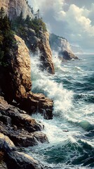 Majestic Coastal Cliffs: Where Ocean Meets Stone