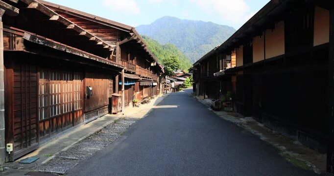妻籠宿を歩く　長野県　移動映像
