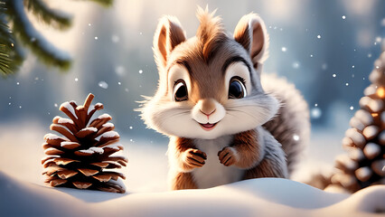 Fototapeta premium Christmas squirrel