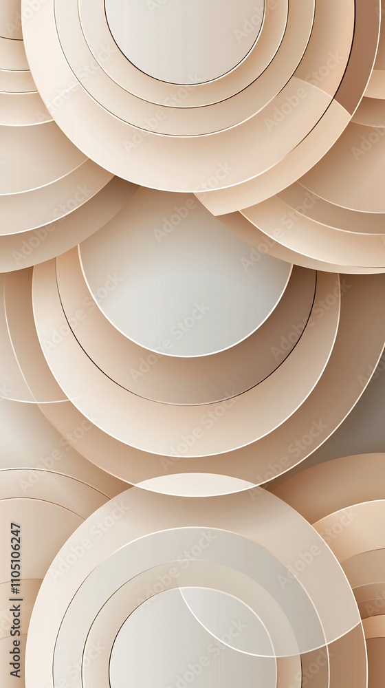 Poster captivating geometric layers in neutral tones elegant and minimalist abstract 3d rendering with over