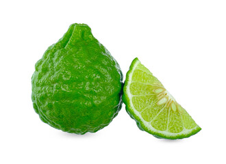 Bergamot fruit with sliced isolated on white background