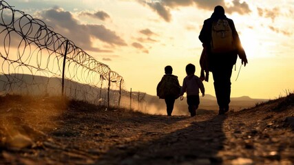 Refugee video: displacement journey, survival struggle, humanitarian crisis, cultural resilience, emotional hardship, fleeing conflict, refugee stories, perseverance, rebuilding lives.