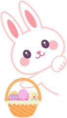 Easter Bunny With Easter Eggs Border

